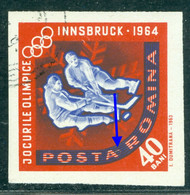 1963 Ice Hockey,Innsbruck Winter Olympics,Romania,Mi.2205,"Sun Eclipse" Error,VFU/2 - Abarten Und Kuriositäten