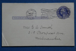 AN14 ETATS UNIS   BELLE  CARTE DOUBLE    1911   MILWAUKEE +AFFRANCH. PLAISANT - Lettres & Documents