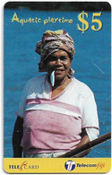 Fiji - Telecom Fiji - Aquatic Playtime, Fisherwoman, Cn.99060, Remote Mem. 5$, Used - Fiji