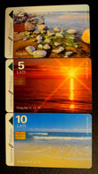 LATVIA Lettland , Lettonia -" The Baltic Sea "- 2 ; 5 ; 10 Lats - Full Set Of 3 Phone Cards - Lettland