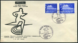 Turkey 1972 Balkan Athleticism Games, Athletics | Special Cover, Izmir, Aug. 4 - Briefe U. Dokumente