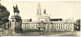 REAL PHOTOGRAPHIC POSTCARD - CITY HALL - CARDIFF - WALES - VALENTINES PANORAMA CARD - UNUSED - Glamorgan