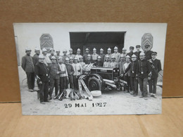 PÖNT DE CHERUY (38) Carte Photo Compagnie Des Sapeurs Pompiers Gros Plan - Pont-de-Chéruy