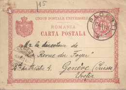 PK  Ploesti - Genève            1901 - Briefe U. Dokumente