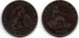 Espagne-  5 Centimos 1870 OM TB - First Minting