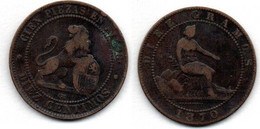 Espagne-   10 Centimos 1870 OM TB - First Minting