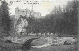 MODAVE.  LE CHATEAU (FACADE POSTERIEURE) ET PONT SUR LE HOYOUX. - Modave