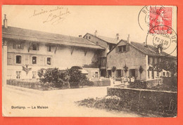 ZNG-30 Burtigny District De Nyon. La Maison  ANIME.  Circulé Avec Cachet Bellevue En 1908 Pour Paris - Burtigny