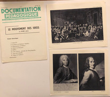 Documentation Pédagogique - Ecole - Histoire - Le Mouvement Des Idées Au XVIIIeme Siècle - Novembre 1954 - Learning Cards