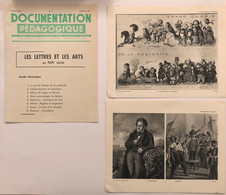 Documentation Pédagogique - Les Lettres Et Les Arts Au XIXéme Siècle - Septembre 1955 - Learning Cards