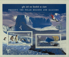 INDIA 2009 Mi BL 78 POLAR BEAR & PENGUINS MINT MINIATURE SHEET ** - Préservation Des Régions Polaires & Glaciers