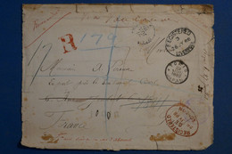 A0 3 JAPON  BUREAUX  LETTRE DEVANT RECOM. 1888 +++TOKIO VIA VANCOUVER VIA LIVERPOOL POUR PARIS   +AFFRANCH. INTERESSANT - Andere & Zonder Classificatie