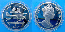 ISLE OF MAN 1 C 1995 SILVER PROOF TOKYO PARIS MAN IN FLIGHT ABE & KAWACHI WEIGHT 28,28g. TITOLO 0,925 CONSERVAZIONE FOND - Isle Of Man