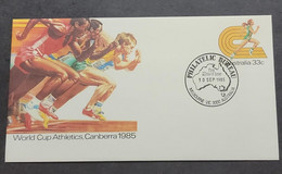 P) 1985 AUSTRALIA, WORLD CUP ATHLETICS, POSTAL STATIONERY, CANBERRA, MELBOURNE CANCELLATION, MNH - Other & Unclassified