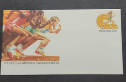 P) 1985 AUSTRALIA, WORLD CUP ATHLETICS CANBERRA, POSTAL STATIONERY, MNH - Andere & Zonder Classificatie