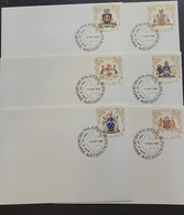 P) 1983 AUSTRALIA, COAT OF ARMS, SET OF 6 POSTAL STATIONERY, MELBOURNE CANCELLATION, MNH - Otros & Sin Clasificación