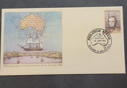 P) 1986 AUSTRALIA, CHARLES DARWIN VISIT ANNIVERSARY, POSTAL STATIONERY, MELBOURNE CANCELLATION, MNH - Other & Unclassified