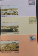 P) 1988 CIRCA AUSTRALIA, THE EARLY YEARS, SYDNEY, SET OF 3 POSTAL STATIONERY, MNH - Other & Unclassified