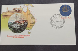 P) 1984 AUSTRALIA, CENTENARY COASTAL PILOT SERVICE, POSTAL STATIONERY, MAP, SHIPS, MNH - Otros & Sin Clasificación