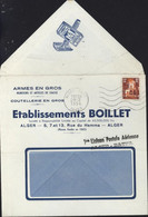 Algérie 1ère Liaison Postale Aérienne Alger Batna Armes Coutellerie Ets Boillet Alger CAD Alger Gare 1956 YT 335 - Airmail