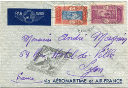 DAHOMEY LETTRE PAR AVION AVEC CACHET " ......1er VOYAGE MARS 1937....." DEPART COTONOU 4 MARS 37 POUR LA FRANCE - Lettres & Documents