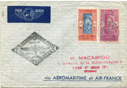 DAHOMEY LETTRE PAR AVION AVEC CACHET " ......1er VOYAGE MARS 1937....." DEPART COTONOU 4 MARS 37 POUR LA FRANCE - Brieven En Documenten