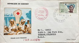 DAHOMEY 1967, FDC COVER TO USA HOSPITAL,MEDICAL,NURSE TREATMENT - Storia Postale