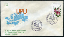 Turkey 1980 UPU, XI. Universal Postal Union Day | Special Cover, Ankara, Oct. 9 - Briefe U. Dokumente