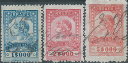 Brasil - Brasile - Brazil,Revenue Stamp Tax Fiscal,National Treasure,1$000 - 2$000 -5$000,Used - Service