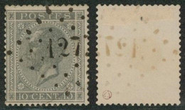 émission 1865 - N°17 Obl Pt 127 "Fléron" - 1865-1866 Perfil Izquierdo
