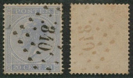 émission 1865 - N°18 Obl Pt 340 "Spa" - 1865-1866 Perfil Izquierdo