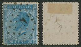émission 1865 - N°18 Obl Ambulant Pt N.2 (Bruxelles - Anvers) - 1865-1866 Perfil Izquierdo