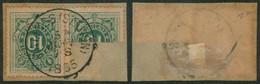 Taxe - TX1 + TX1 à Moitié Sur Fragment Obl Simple Cercle à Cheval "Malines (station)" - Stamps