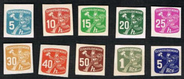 CECOSLOVACCHIA (CZECHOSLOVAKIA) - SG N467.476- 1946 NEWSPAPER STAMPS: MESSENGER (COMPLET SET OF 10) - UNUSED WITHOUT GUM - Zeitungsmarken