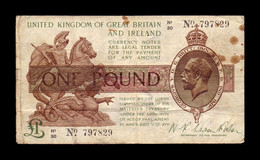 Gran Bretaña Great Britain 1 Pound George V 1922-1923 Pick 359a BC F - 1 Pound