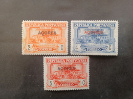 PORTOGALLO ACORES AZORES AZZORRE 1925 The 100th Anniversary Portoguese Stamps Overprinted "Azores" MNHL - Ongebruikt