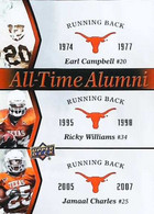 ► Earl Cambell Ricky Williams & Jamaal Charles -  University Of Texas Football - 2011 Upper Deck - 2000-Oggi