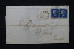 ROYAUME UNI - Type Victoria  2p. En Paire Sur Lettre Pour La France  - L 114488 - Lettres & Documents