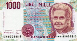 ITALIA  1000 LIRE - 1998 -MONTESSORI -  P-114c.4  Unc   Firme: Antonio Fazio = Angelo Amici - 1.000 Lire