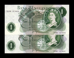 Gran Bretaña Great Britain Pareja 1 Pound 1970-1977 Pick 374g EBC+ XF+ - 1 Pond