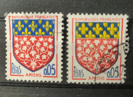 FRANCE : 1962 - Variété N°1352 -  Blason D'Amiens - Double Impression De La Couleur Jaune - Used Stamps