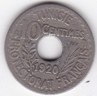 Protectorat Français 10 Centimes 1920 , Bronze Nickel - Túnez