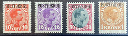 Danemark Christian X Surchargés POSTFAERGE  N°117 à 120* Frais & TTB Le 119 Signé - Unused Stamps
