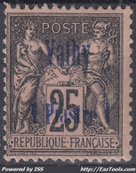VATHY : SAGE 25c NOIR SURCHARGE N° 7 NEUF * GOMME AVEC CHARNIERE - Unused Stamps