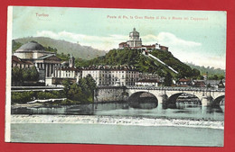 CARTOLINA NV ITALIA - TORINO - Ponte Di Po La Gran Madre Di Dio E Monte Dei Cappuccini - 9 X 14 - Fiume Po