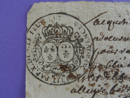 1709 GENERALITE De PROVENCE Papier Timbré N°92 "PETIT PAP X DEN. LE FEUILLET" - Seals Of Generality