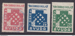 LOTE 2112A  ///  (C105) GUERRA CIVIL 3 VIÑETAS SOCORRO ROJO INTERNACIONAL FONDO DE AYUDA 2 **MNH Y 1 USADO - Republikeinse Uitgaven