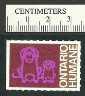 B66-58 CANADA Ontario Humane Society Dogs Charity Seal Used - Local, Strike, Seals & Cinderellas