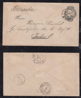 Brazil Brasil 1895 Stationery Envelope 300R SAO PAULO X BERLIN Germany Railway AMBULANTE CACHOEIRA Postmark - Lettres & Documents