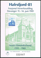 [C1009] Noruega 1981. Exposición Filatélica 'Hafrsfjord 81' (MNH) - Variétés Et Curiosités